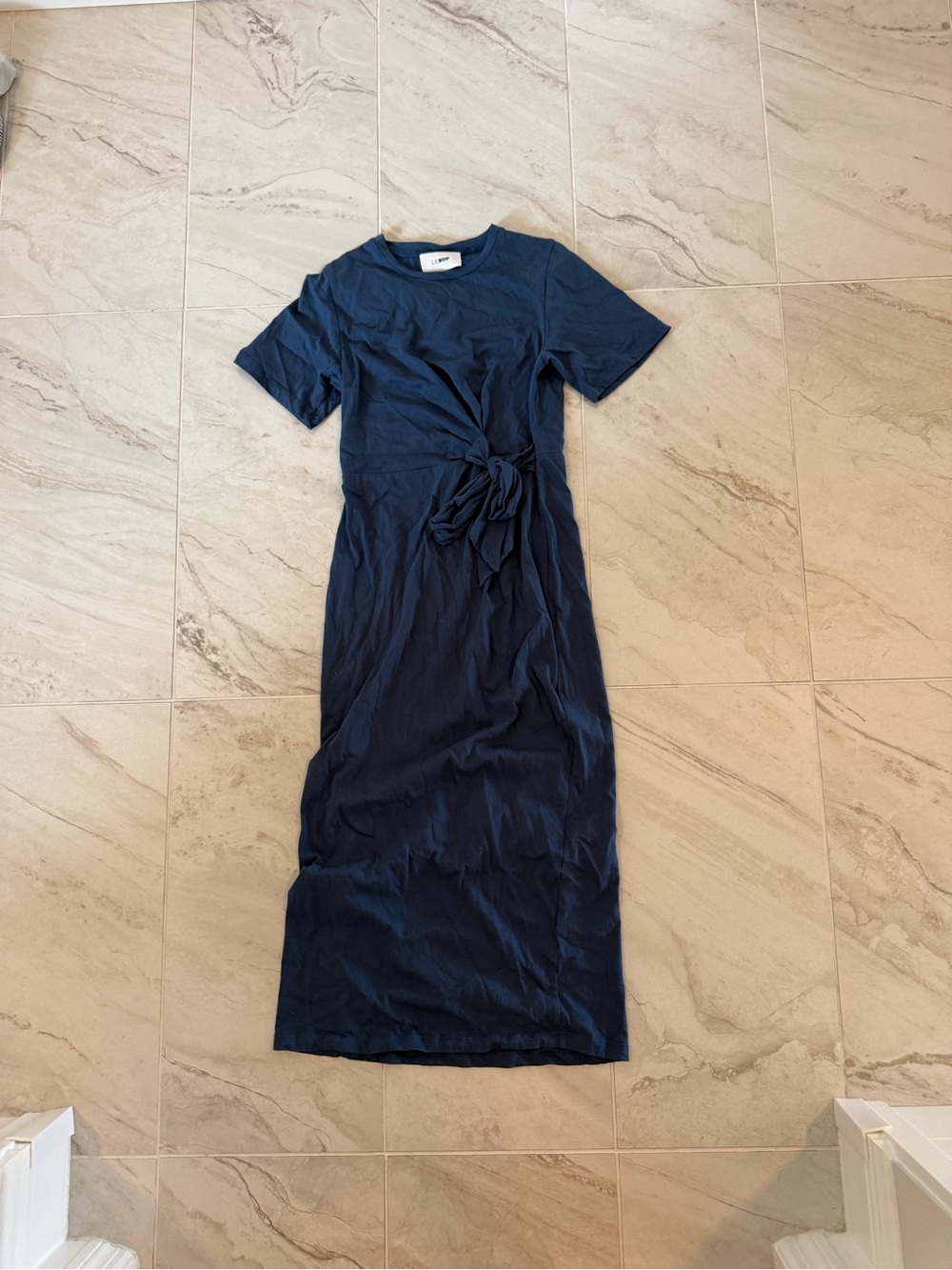 LE BOP Blue Front Tie Maxi Dress | Worn Once | 
 Knot-Detail Midi Dress